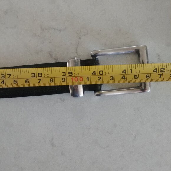 Custom Leather Mens made in Canada very dark black brown belt 36/90 - Picture 7 of 10